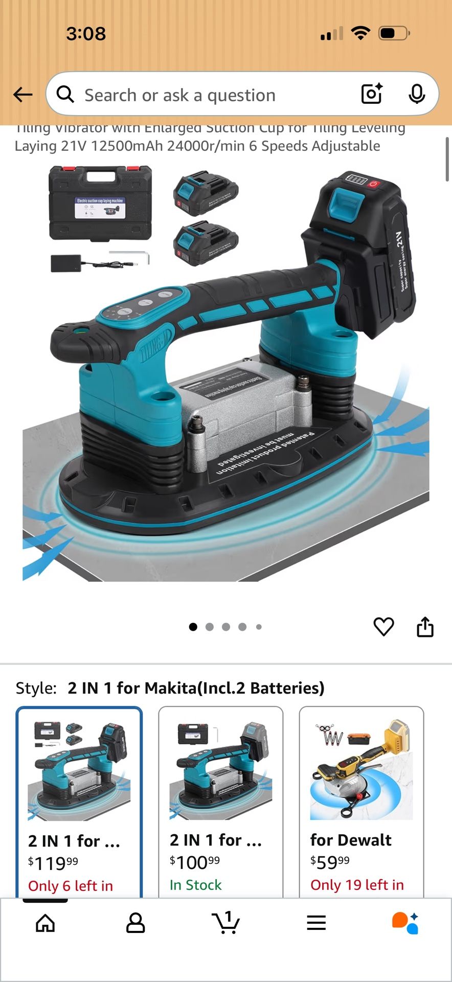 Tile Vibration Machine Installation Tool, Handheld Automatic Tiling Vibrator with Enlarged Suction C