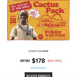 Travis Scott McDonald’s..cactus Pack blanket.Collection
