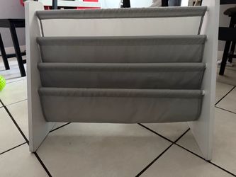 Kids Sling Bookshelf White and Gray