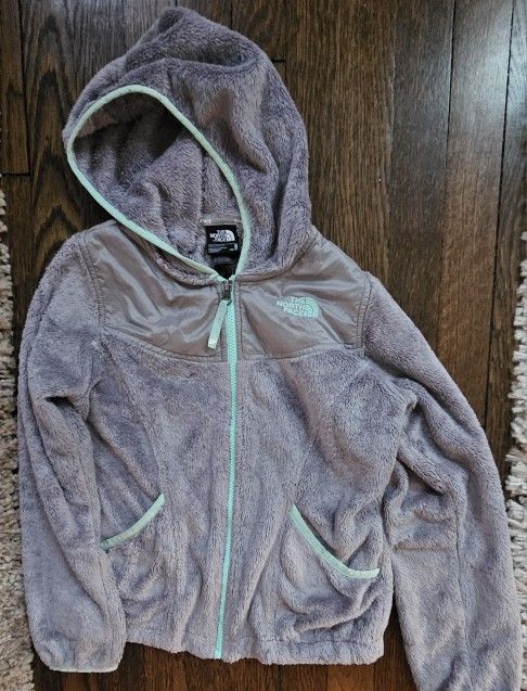 Girls Size Medium (10/12) Hooded NorthFace Fleece Jacket