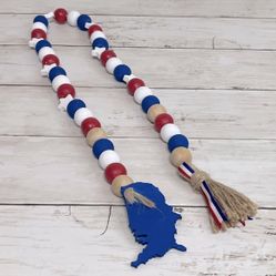 NEW Handmade 30” 4th of July Patriotic Americana Beaded Garland