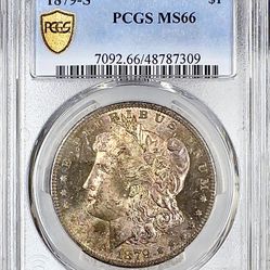 1879 S MORGAN SILVER DOLLAR PCGS MS66 EXCEPTIONAL TONE