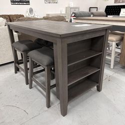 Caitbrook Dinings Tables Sets and 4 Bar Stools 