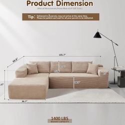 Boneless Sectional  / Couch / Sofa