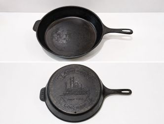 Vintage 1881 American Cookware 12" Cast Iron Skillet Steamboat Logo Made In USA