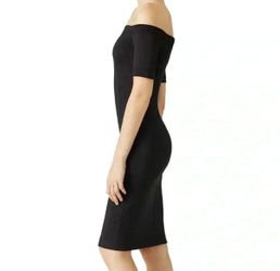Never Worn Amanda Uprichard Black Off-the-Shoulder Mini Dress Size S