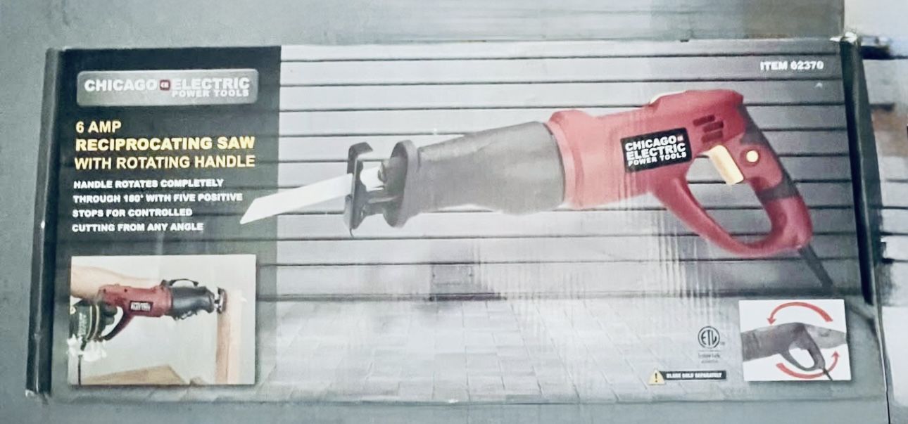 Chicago Electric 62370 Reciprocating Saw Sawzall Power Tools Rotating Handle 6a