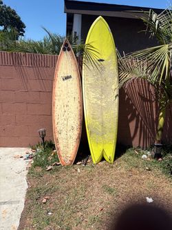 2. Vintage surfboards Bruce James and Al merrick