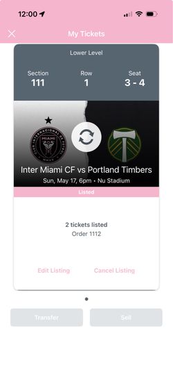 Row one inter Miami