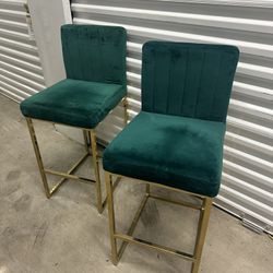 Green Velvet Bar Stools