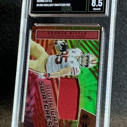 2022 Illusions 🔥 George Kittle 🔥 Highlight Swatches Red /99 GMA 8.5 NM-MT+ 💎 - San Francisco 49ers