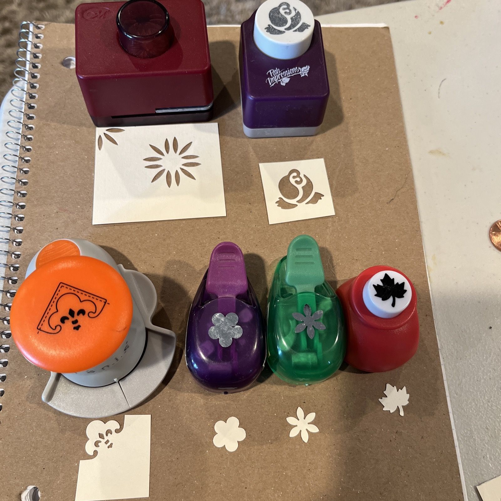 Lot of 6 Paper Punches, creative memories, posh impressions, tonic studios