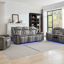 S2025 Innova (Grey) 3pcs Reclining Living Room Set