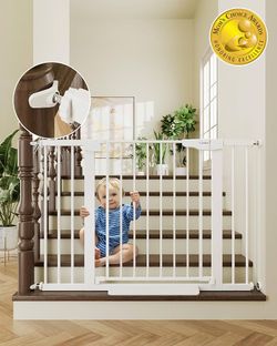 Cumbor 30-46" Baby Gate for Stairs, Toddler Safety Essentials for The House, Auto Close Dog Gate for Doorways, Mom's Choice Awards Winner-Easy Install