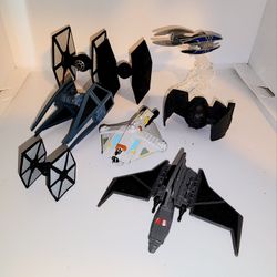 assorted Star Wars mini ships lot 2" to 3" Tie Fighter, Tie Intercepter, Havoc Marauder, Vulture