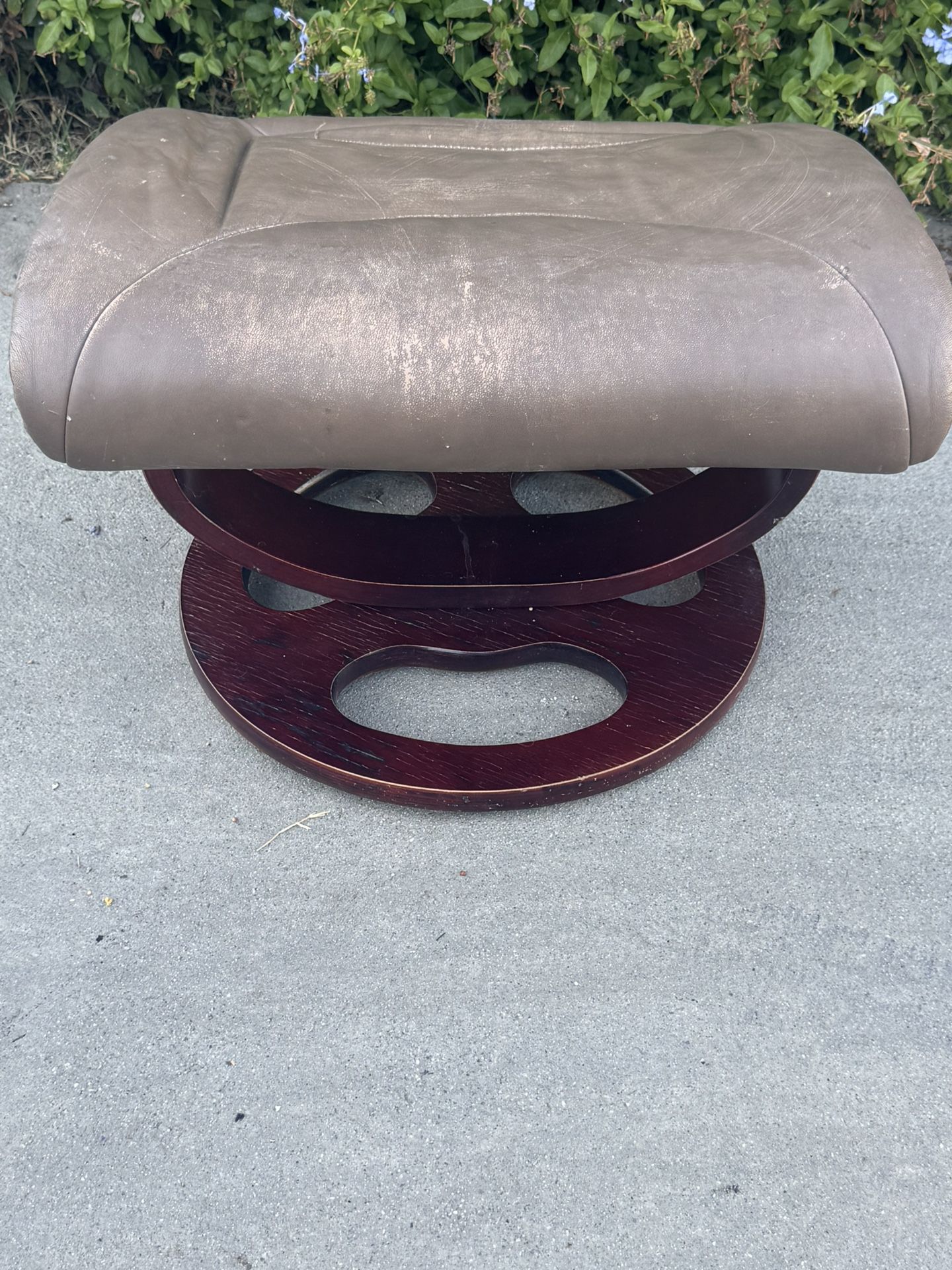 Vintage Designer Leather Footstool