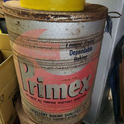 Antique Primex Metal Storage Can