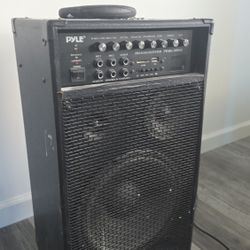 Pyle Portable PA Loud speaker Stereo Sound System with Subwoofer and Wireless Microphone