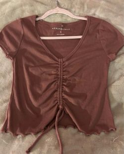 New! Women's Aeropostale Muave Cropped Baby Tee Top Size Small