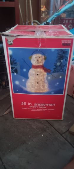 36 in snowy tinsle snowman