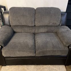 Grey and Black Love Seat 