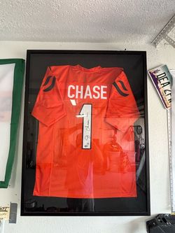 Ja'Marr Chase #1 Signed Framed Jersey
