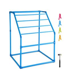 Pool Towel Rack Hot Tub PVC Drying Rack – Outdoor Indoor Towel Rack Organizer Dryer (Color: Blue) - Independence Day Sale