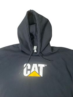 CAT Trademark Black Pullover Hoodie Sweatshirt Size XL