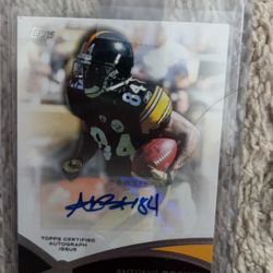 2012 Topps Football ANTONIO BROWN Autograph Steelers 