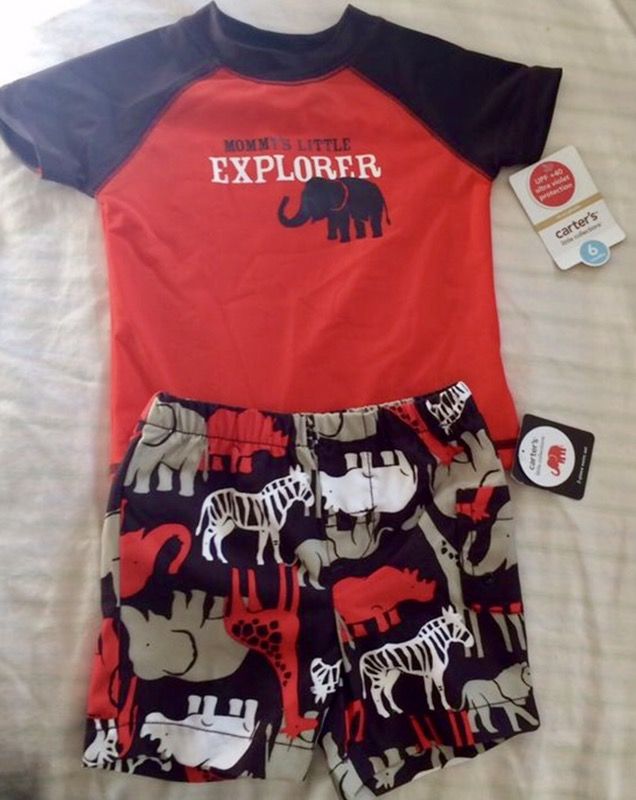 New With Tags‼️Carter's 2-pc Swim-Set 40 SPF. Size 6 months🐘🌊