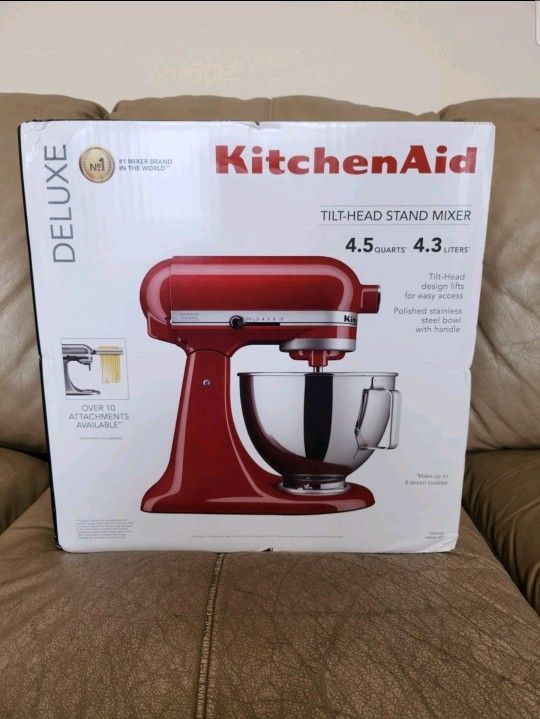 KitchenAid Deluxe KSM97ER 4.5 Qt Tilt Head Stand Mixer - Empire Red - NEW