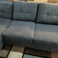 Blue Cindy Crawford Home Couch With Chaise