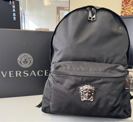 VERSACE BLACK LA MEDUSA NYLON BACKPACK