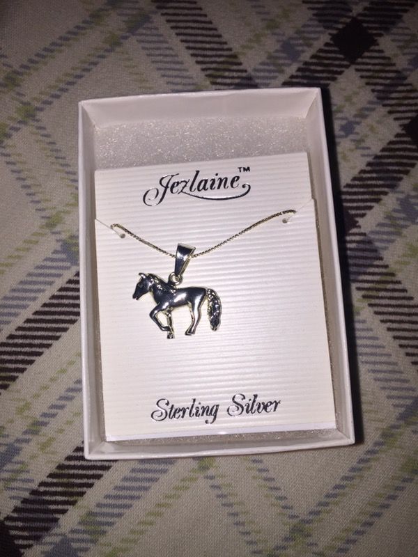 Vintage Jezlaine Sterling Silver Horse Necklace