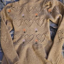 River Island Beige Knit Sweater. Size 6. $50