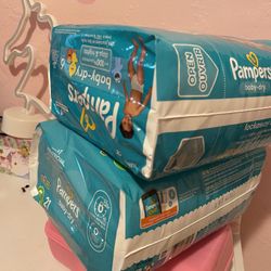 2 packs of size 6 pampers