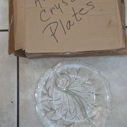 1968 Antique Crystal Decorative Plates - Set of 5 NEW