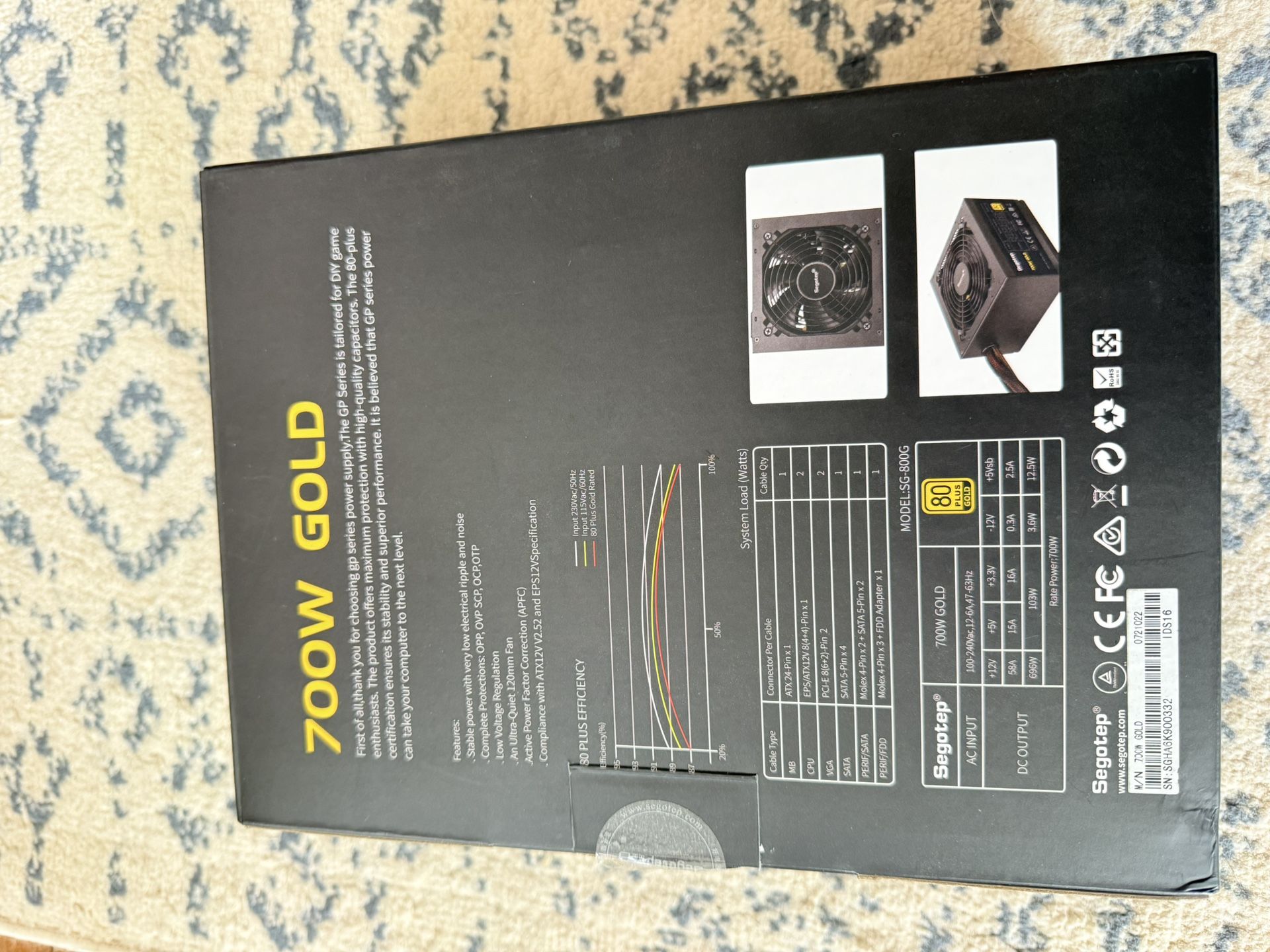 Segotep 700 W 80 Plus Gold Power Supply