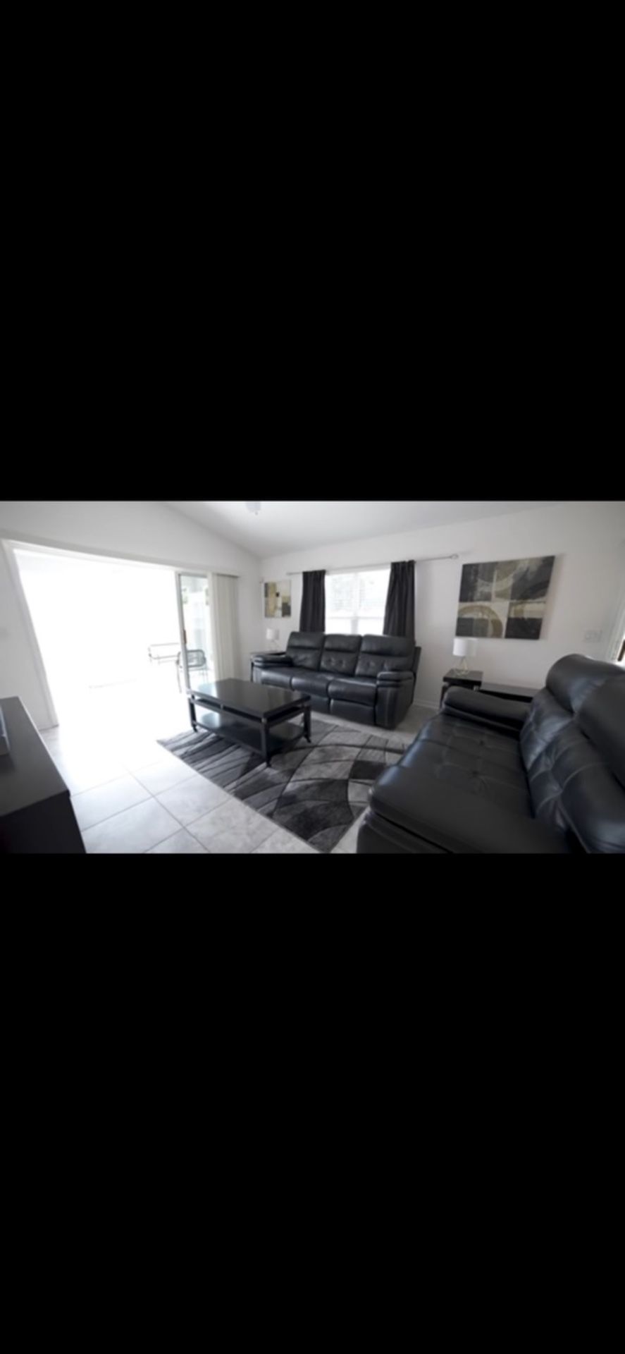 Elegant Living Room Set - Reclining Loveseat, Sofa, Tables, TV stand and Lamps