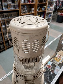 Vintage Perfection Kerosene Heater Pyrex Globe Metal Stove Farmhouse Decor