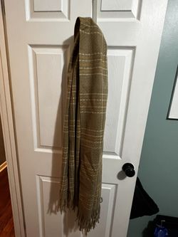 NWT Pretty Persuasions Tan Plaid Scarf/Shawl
