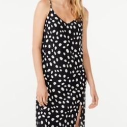 Scoop Women's Black Polka Dot Sleeveless Midi Dress SZ Small. New condition