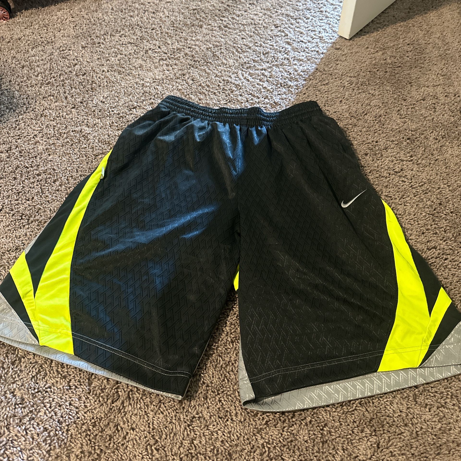Black Grey And Neon Vintage Nike Shorts Size Large