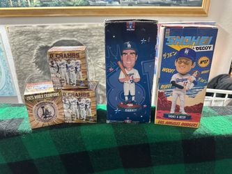 LA Dodgers Bobbleheads and Replica Ring Lot