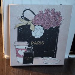 Shopping Bag and Floral Blush" canvas print Frame 