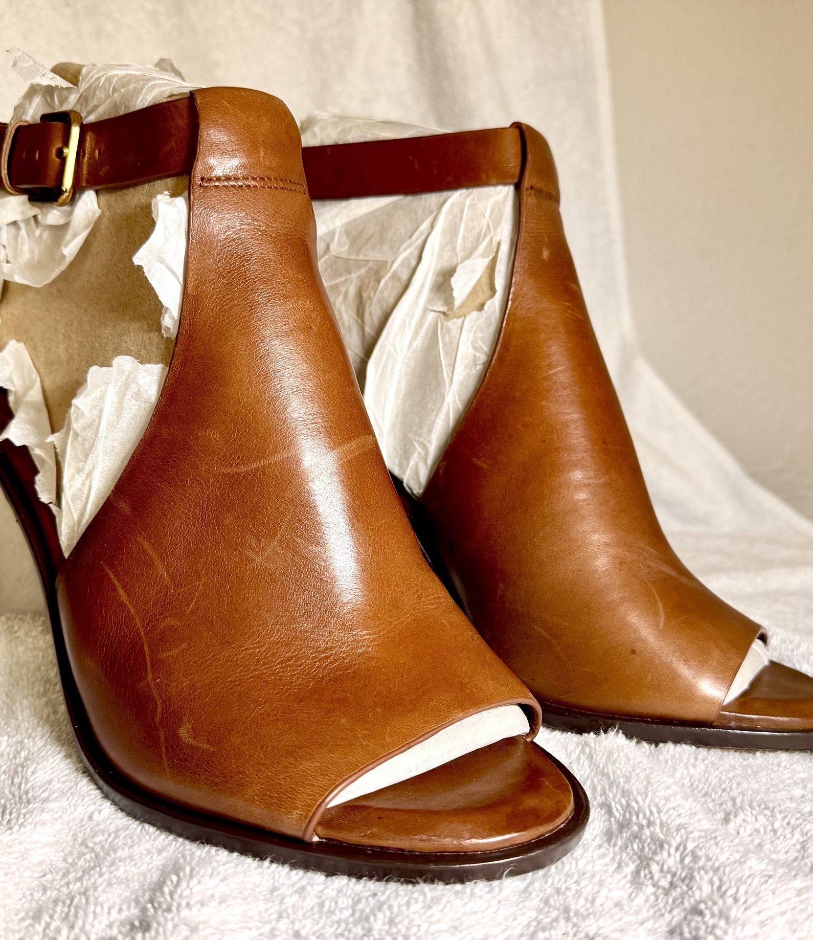 Vince Camuto Brown Leather High Heel Sandals – Women’s Size 10 – Designer Elegant Style