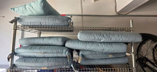 Used Sunbrella Outdoor Cushions Set Seafoam Blue