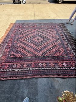 Handmade beautiful Vintage, Rug 9 by 8 Handmade beautiful Vintage, Rug