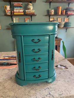 Hives and Honey Cari Jewelry Chest Jewelry Box for Women, Turquoise