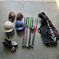 Assorted Baseball Equipment 